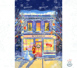 Diamantstickerei Winter Bookshop - Oraloa Diamond Painting kreativ