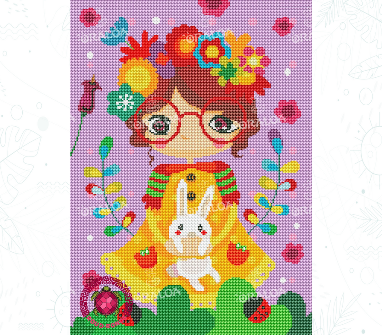 Zoom Diamond Painting Oraloa Mädchen Hase - Kreativset