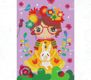 Zoom Diamond Painting Oraloa Mädchen Hase - Kreativset