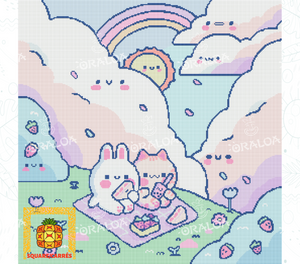 Detail Diamond Painting Pink Clouds Oraloa - Diamantstickerei