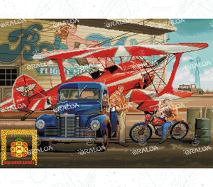 Vorschau Kit Oraloa Diamond Painting Flugzeug und Lastwagen