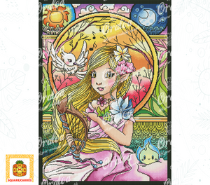 Beispiel Diamantstickerei Muse eines Frühlingstages - Oraloa Diamond Painting
