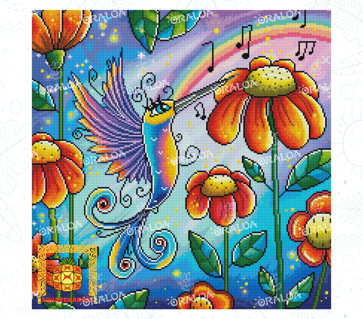 Detail Diamond Painting Schöner Kolibri Oraloa - Diamantstickerei