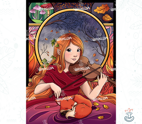 Muse eines Herbstabends Oraloa - Diamond Painting entspannende Diamantstickerei