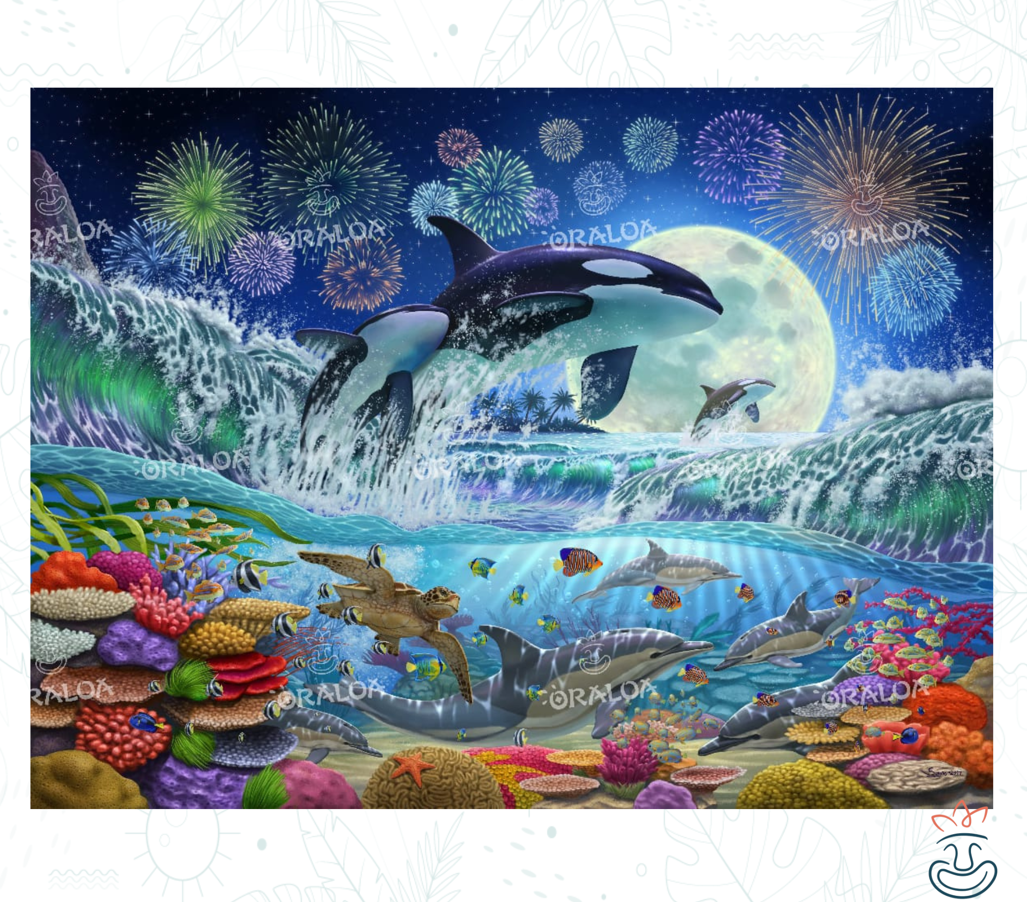 Diamond Painting Orca Moonlight - Oraloa Kreativset Diamantstickerei