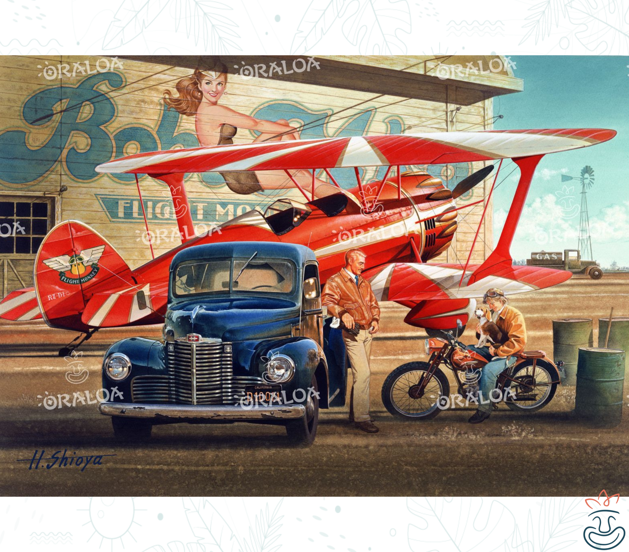 Kit Diamond Painting Oraloa Flugzeug und Lastwagen - Entspannende Diamantstickerei