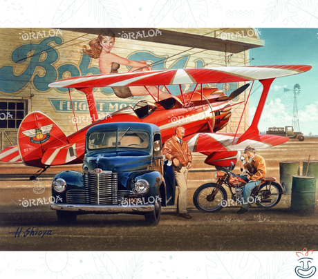 Kit Diamond Painting Oraloa Flugzeug und Lastwagen - Entspannende Diamantstickerei