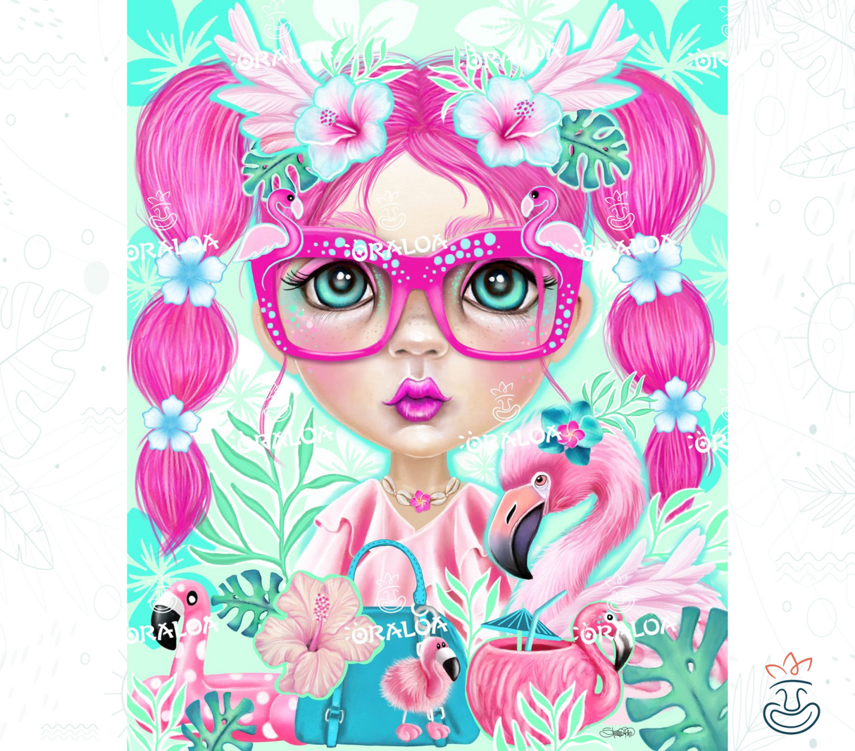 Kit Diamond Painting Oraloa Flamingo Loving Florence - Entspannende Diamantstickerei