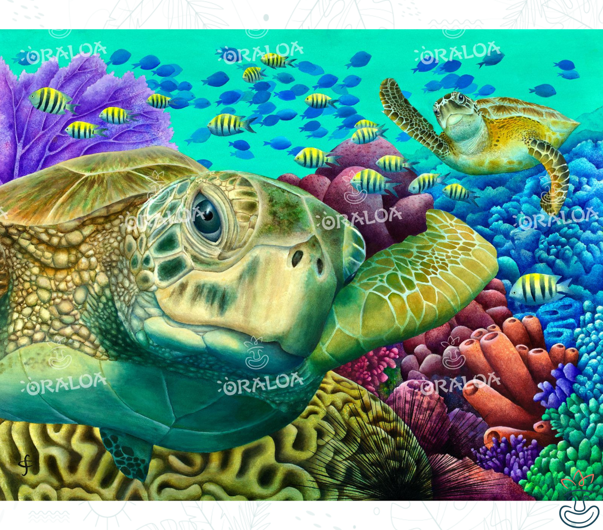 Sea Turtle Greetings Oraloa - Diamond Painting entspannende Diamantstickerei