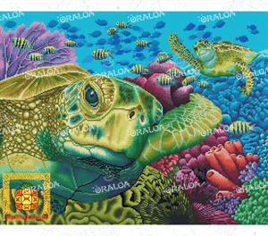 Detail Diamond Painting Sea Turtle Greetings Oraloa - Diamantstickerei