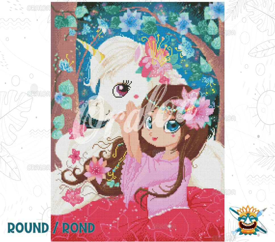 Zoom Diamond Painting Oraloa Sanfte Einhorn - Kreativset