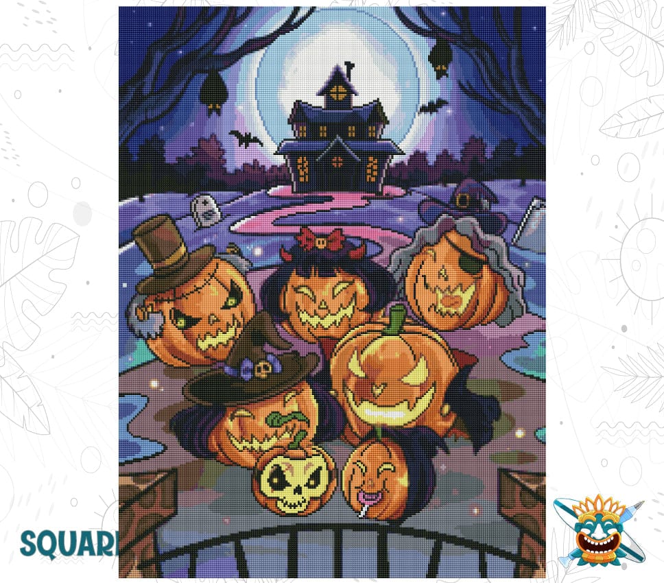 Beispiel Diamantstickerei Halloween Family - Oraloa Diamond Painting
