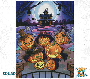 Beispiel Diamantstickerei Halloween Family - Oraloa Diamond Painting