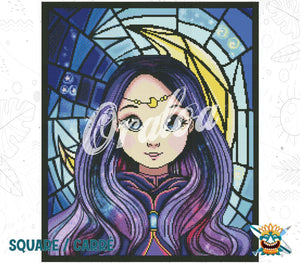 Detail Diamond Painting Hello Moon Oraloa - Diamantstickerei