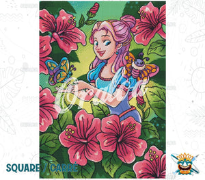 Ergebnis Diamond Painting Hibiskus - Oraloa Kunsttherapie