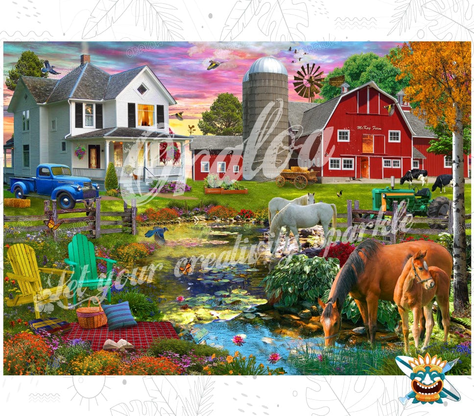 Oraloa Diamond Painting Makay Farm - Diamantstickerei-Kit Kunsttherapie