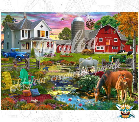 Oraloa Diamond Painting Makay Farm - Diamantstickerei-Kit Kunsttherapie