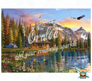 Diamantstickerei Old Log Cabin - Oraloa Diamond Painting kreativ