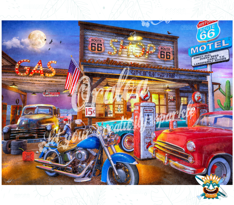 Diamond Painting Oraloa Old Southern Gas Station - Kit de bordado de diamantes creativo