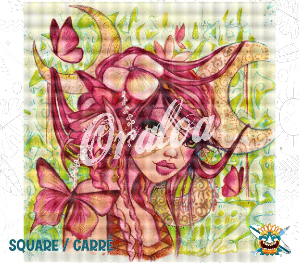 Detail Diamond Painting Schmetterlinge Oraloa - Diamantstickerei