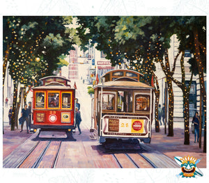 Oraloa San Francisco Cable Cars - Diamond Painting vollständiges Art-Therapie-Set