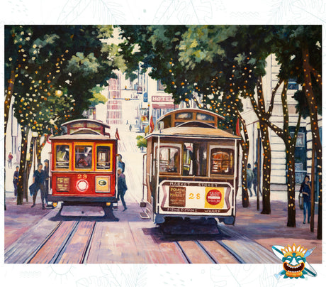 Oraloa San Francisco Cable Cars - Diamond Painting kit completo de arte terapia