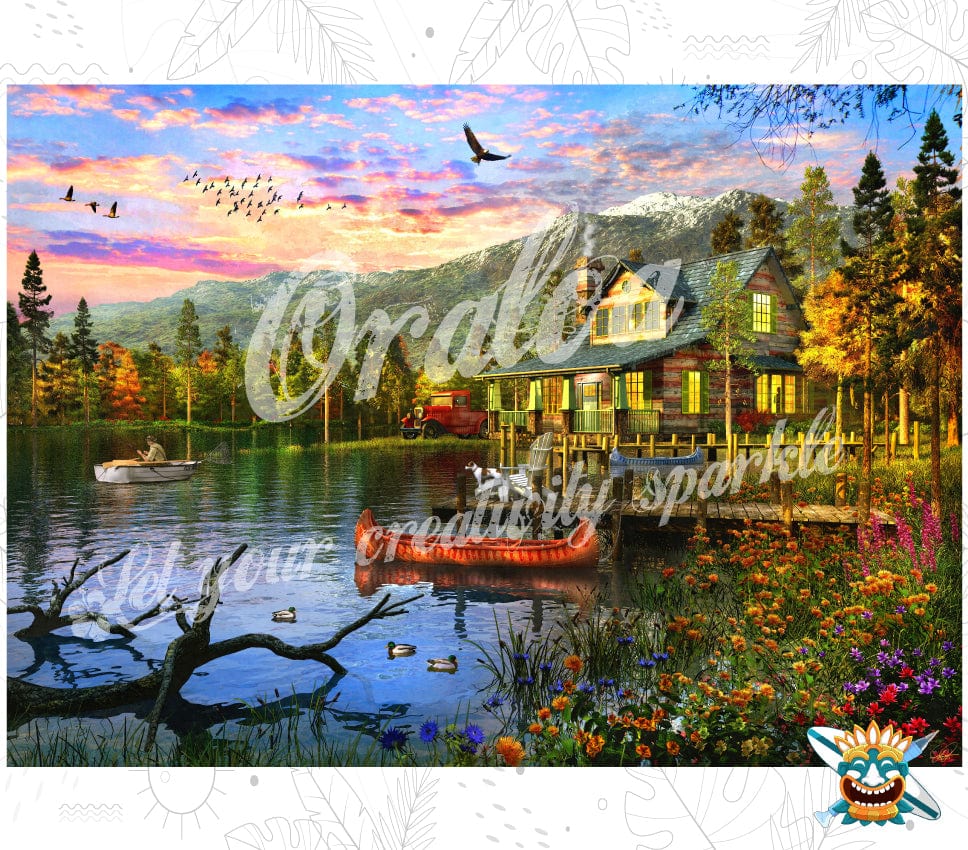 Oraloa Sunset Cabin - Diamond Painting vollständiges Art-Therapie-Set