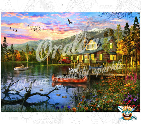 Oraloa Sunset Cabin - Diamond Painting vollständiges Art-Therapie-Set