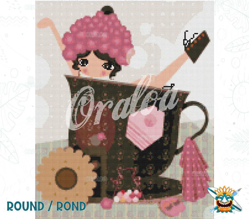Endergebnis Oraloa Diamond Painting Teetasse