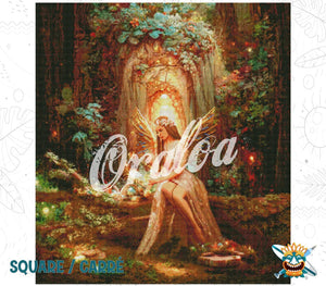 Ejemplo de bordado de diamantes El Hada de las Flores - Oraloa Diamond Painting