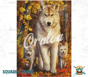 Endergebnis Oraloa Diamond Painting Wolf and Cubs
