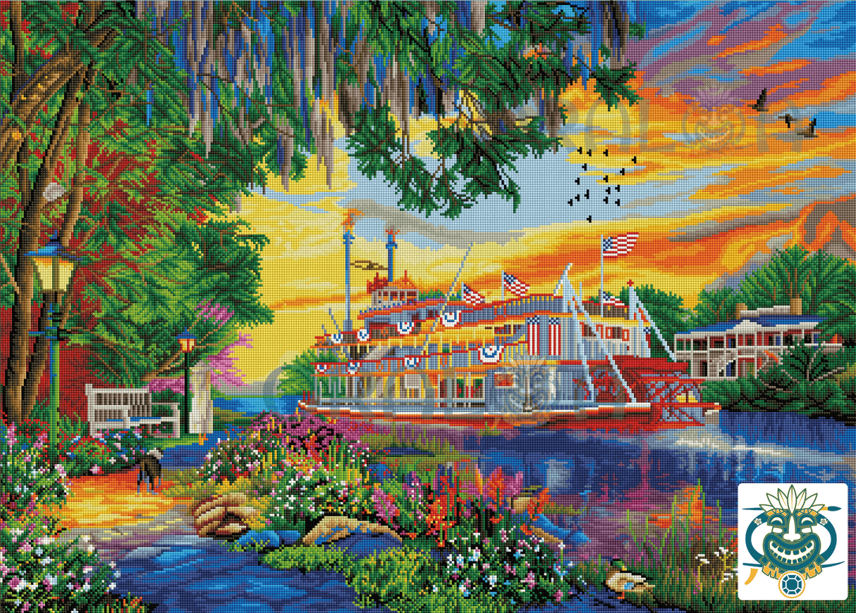 Ergebnis Diamond Painting Mississippi Cruise - Oraloa Kunsttherapie