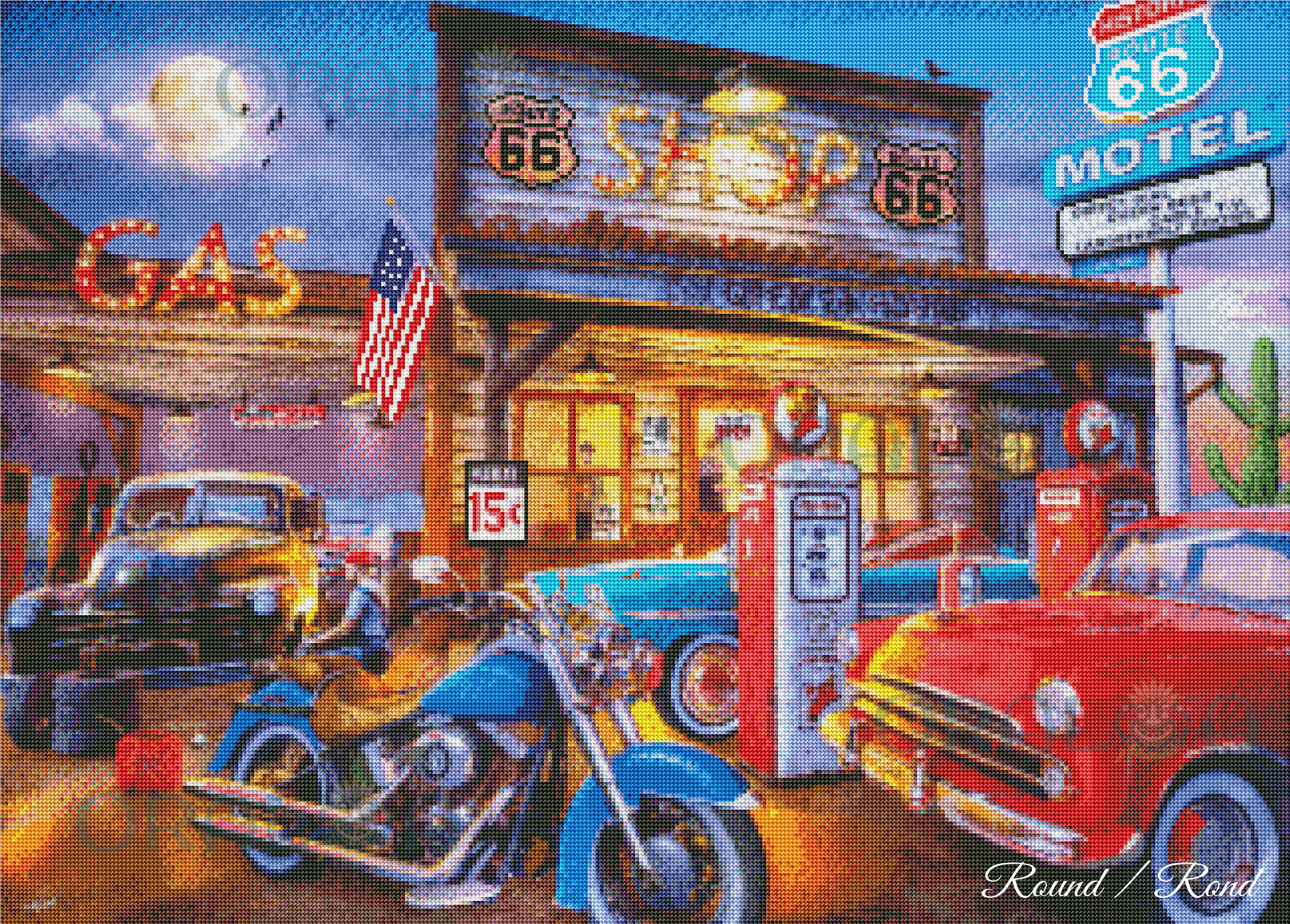 Vista previa del kit Oraloa Diamond Painting Old Southern Gas Station